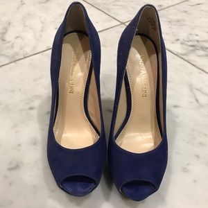 Enzo Angiolini Electric Blue Suede Heels